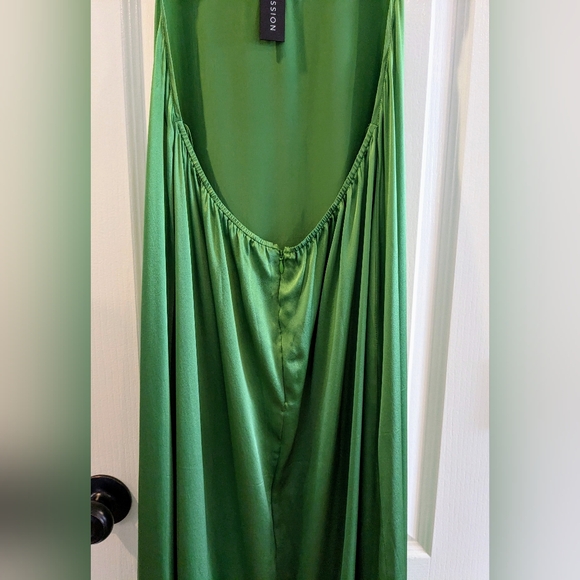 Secret Mission 100% Silk Kathleen Kelly Green Maxi Cutout Dress Size Large NWT - Picture 12 of 16